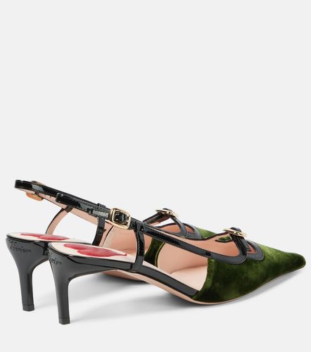 Viv' Canard leather-trimmed slingback pumps - Roger Vivier - Modalova