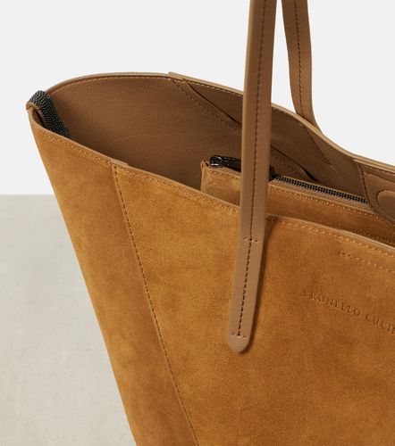 Duo Large suede tote bag - Brunello Cucinelli - Modalova