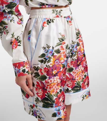 Bermudas de sarga de seda floral - Dolce&Gabbana - Modalova
