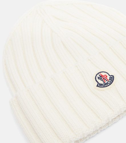 Moncler Logo virgin wool beanie - Moncler - Modalova