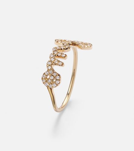 Anillo Omg Script de oro de 14 ct con diamantes - Sydney Evan - Modalova