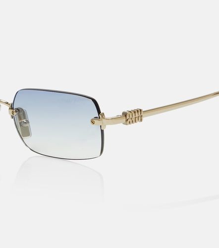 Gafas de sol rectangulares con logo - Miu Miu - Modalova