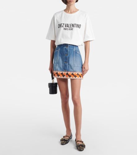 Minifalda de denim con jacquard - Valentino - Modalova