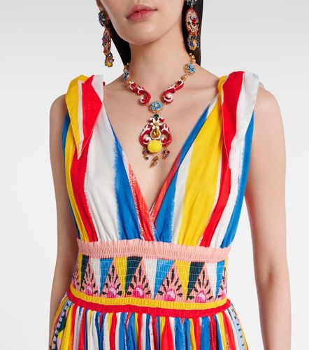 Abito lungo in cotone a righe - Dolce&Gabbana - Modalova