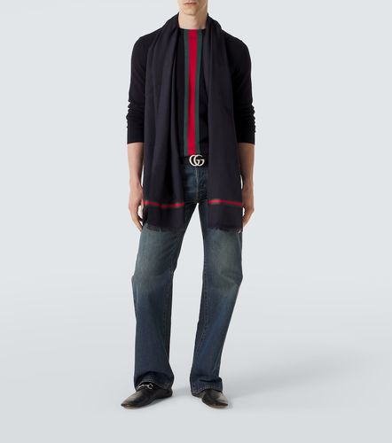 Sciarpa Web Stripe in lana e seta - Gucci - Modalova