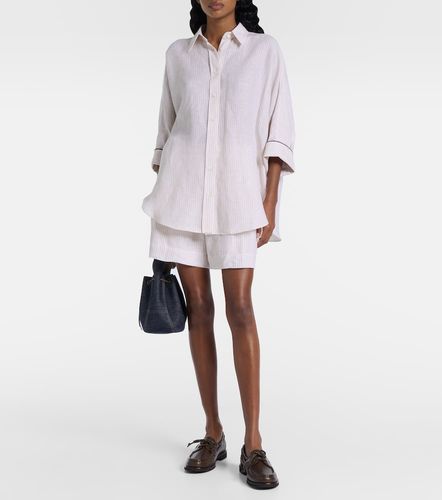 Bermudas de lino a rayas - Brunello Cucinelli - Modalova