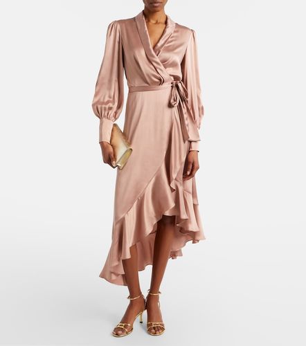 Ruffled silk satin wrap dress - Zimmermann - Modalova