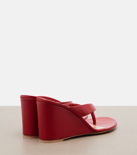 Sandalias con cuña de piel - Gianvito Rossi - Modalova