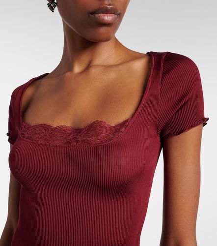 Scalloped silk satin top - Saint Laurent - Modalova