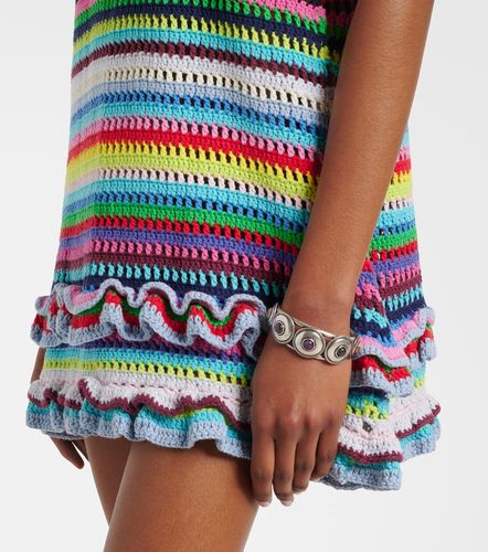Vestido corto de croché de algodón a rayas - Ganni - Modalova