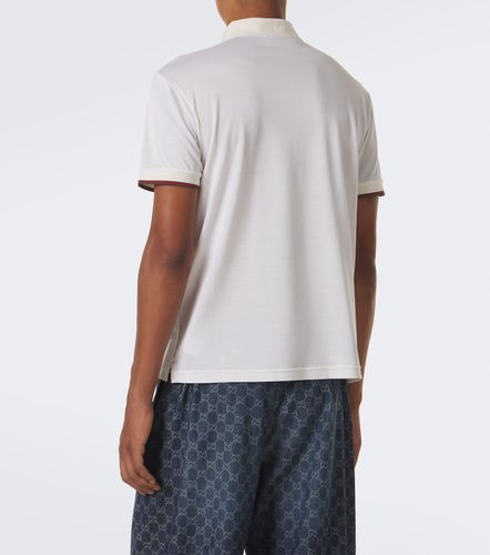 Polo de jersey de seda con Web - Gucci - Modalova