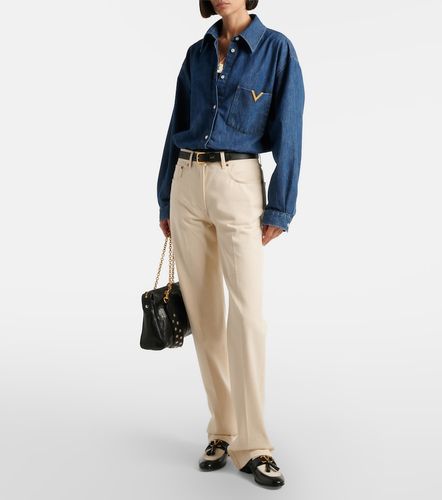 Camisa de chambray de algodón con VGold - Valentino - Modalova