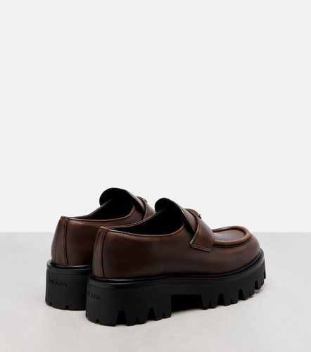 Mocasines con plataforma de piel con logo - Prada - Modalova