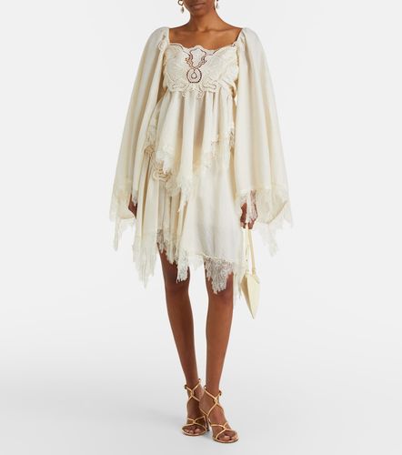 Minifalda bordada con encaje - Blumarine - Modalova