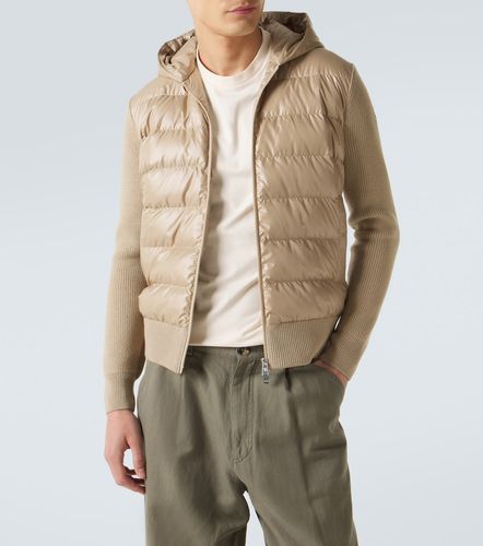 Cárdigan Tricot de lana virgen con paneles de plumas - Moncler - Modalova