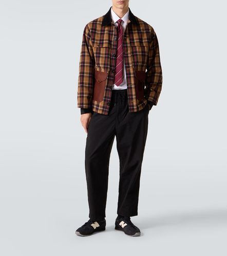Checked leather-trimmed cotton jacket - Junya Watanabe - Modalova