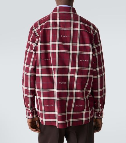 Camicia Script in jacquard di cotone a quadri - Gucci - Modalova