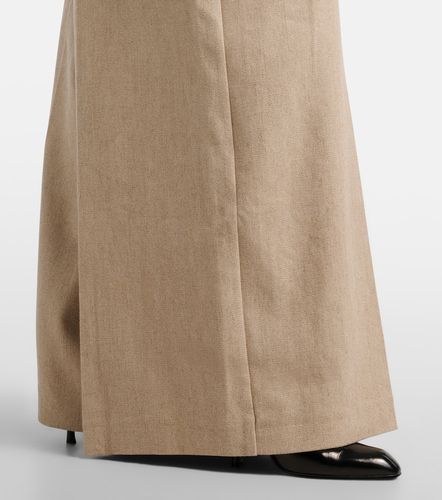 Pantaloni a gamba larga in lino e cotone - Elie Saab - Modalova