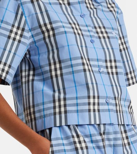 Camisa de popelín de algodón con Check - Burberry - Modalova