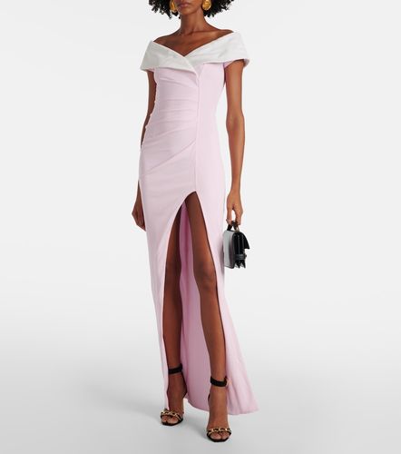 Draped off-shoulder jersey gown - Balmain - Modalova