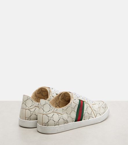 Stretch GG Web Stripe leather sneakers - Gucci - Modalova
