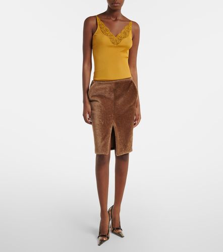 Shearling pencil skirt - Saint Laurent - Modalova