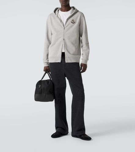 Felpa con cappuccio in cotone con zip e logo - Moncler - Modalova