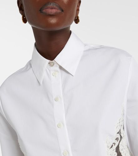 Camicia in popeline di cotone con pizzo - Versace - Modalova