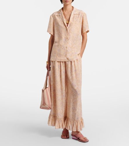 Chloé Pantaloni a gamba larga in seta con volant - Chloe - Modalova