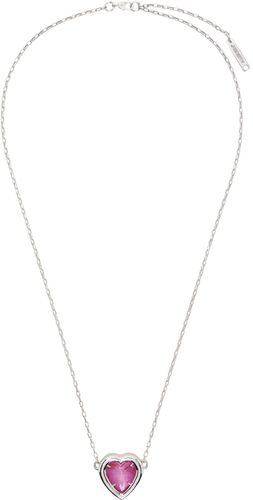 Silver & Pink Heart Stone Charm Necklace - AMBUSH - Modalova