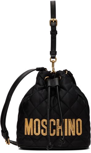 Moschino Black Quilted Logo Pouch - Moschino - Modalova