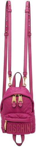Moschino Pink Quilted Logo Backpack - Moschino - Modalova