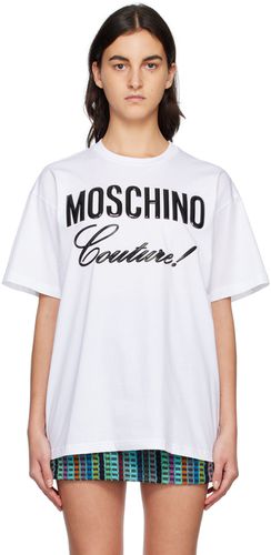 White Institutional T-Shirt - Moschino - Modalova