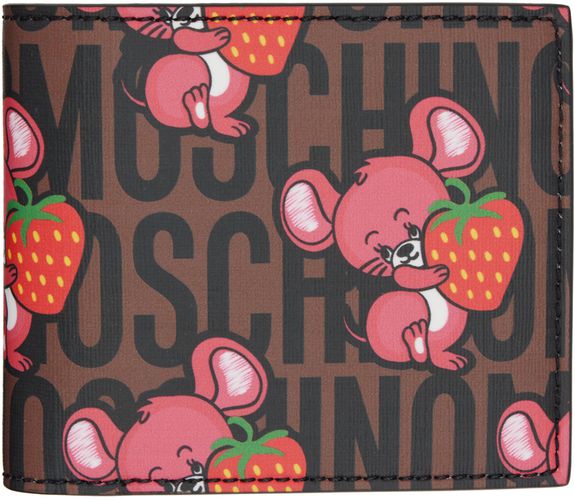 Brown Illustrated Animals Wallet - Moschino - Modalova