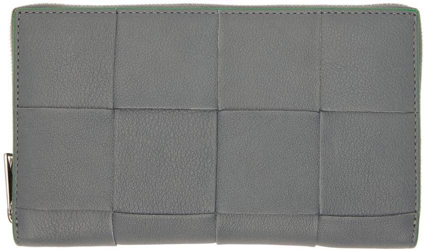 Gray & Green Zip Around Wallet - Bottega Veneta - Modalova