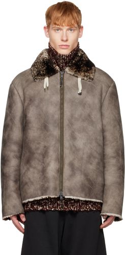 Brown Lophia Leather Jacket - Acne Studios - Modalova