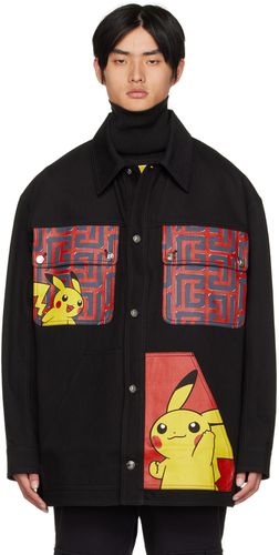 Black Pokémon Edition Printed Denim Jacket - Balmain - Modalova