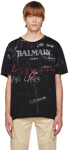 Balmain Black 'No Is No' T-Shirt - Balmain - Modalova