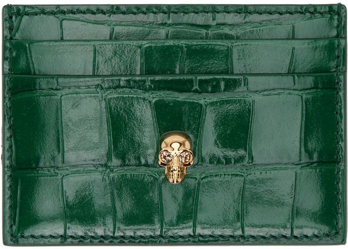 Green Croc Skull Card Holdder - Alexander McQueen - Modalova