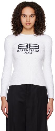 Balenciaga White Print Sweater - Balenciaga - Modalova