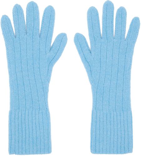 Dries Van Noten Blue Ribbed Gloves - Dries Van Noten - Modalova