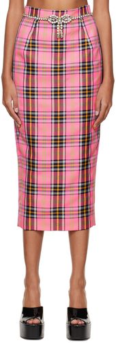 AREA Pink Crystal Bow Midi Skirt - AREA - Modalova