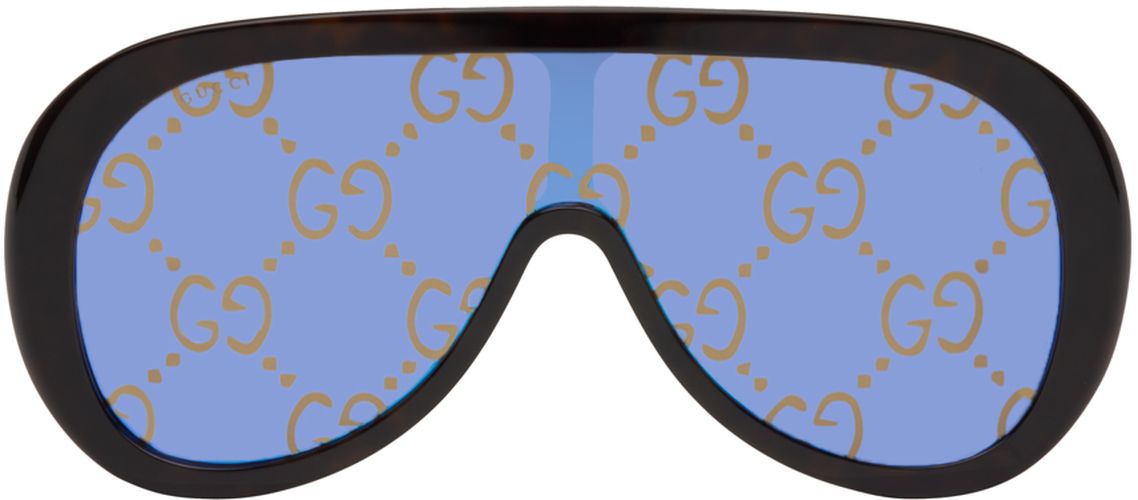 Gucci Black Shield Sunglasses - Gucci - Modalova