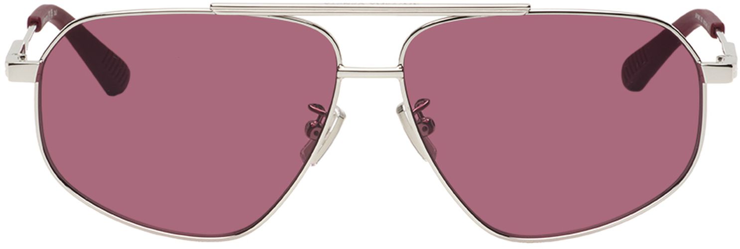 Silver Classic Aviator Sunglasses - Bottega Veneta - Modalova