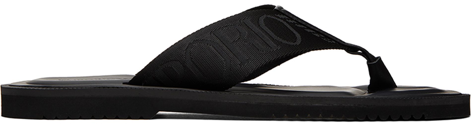 Black Logo Tape Sandals - Emporio Armani - Modalova