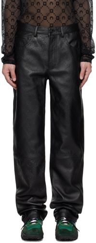 Black Embossed Leather Pants - Marine Serre - Modalova