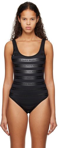 Striped One-Piece Swimsuit - Balmain - Modalova