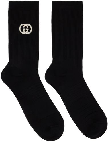 Gucci Black Embroidered Socks - Gucci - Modalova