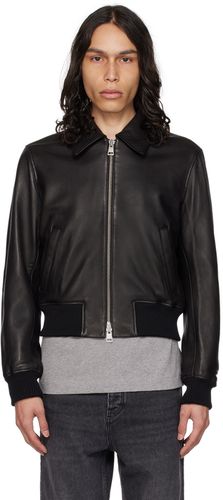 Zipped Leather Jacket - AMI Alexandre Mattiussi - Modalova