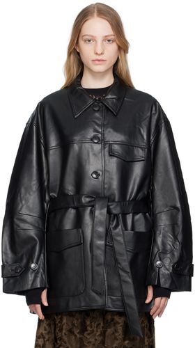 Button Faux-Leather Jacket - lesugiatelier - Modalova